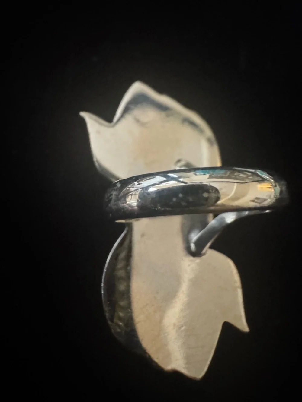 Genuine Turquoise Stone Sterling Silver statement ring- Blue Green Teardrop Trio